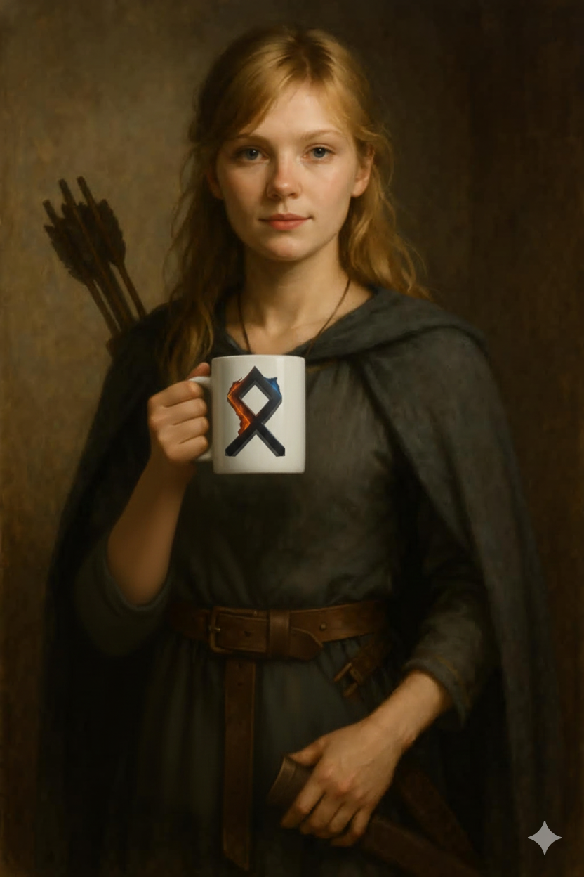 Elysia enjoying a quiet cup of tea